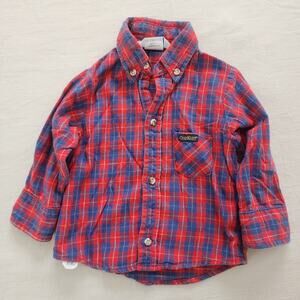 Vintage Oshkosh Plaid Buttondown 12-18 months
